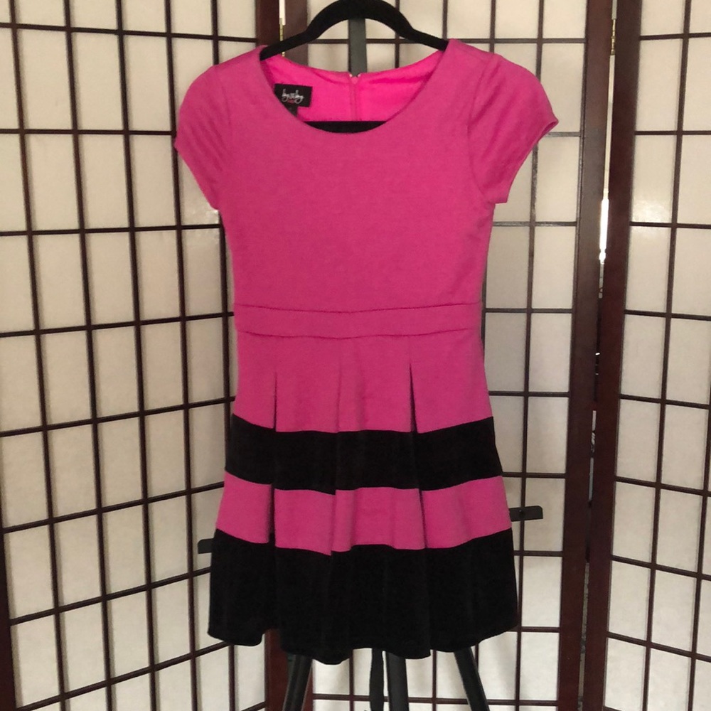 Pink and black dress